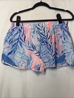 Lilly Pulitzer Blue & Pink Printed Athletic Shorts